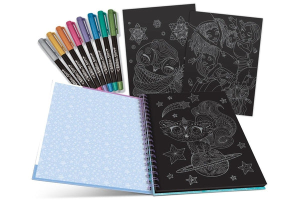 Nebulous Stars: Black Page Coloring Book - Isadora (Metallic Pens)