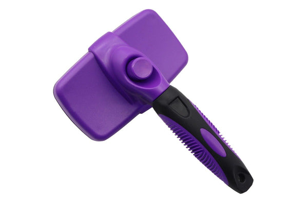 Self-Cleaning Retractable Hair Brush - For Cats & Dogs (Purple)