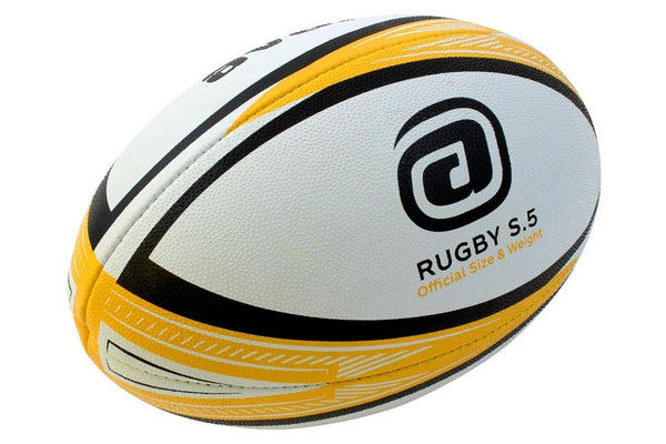 Avaro Club / Match Rugby Union Ball - Yellow / Black - Size 5