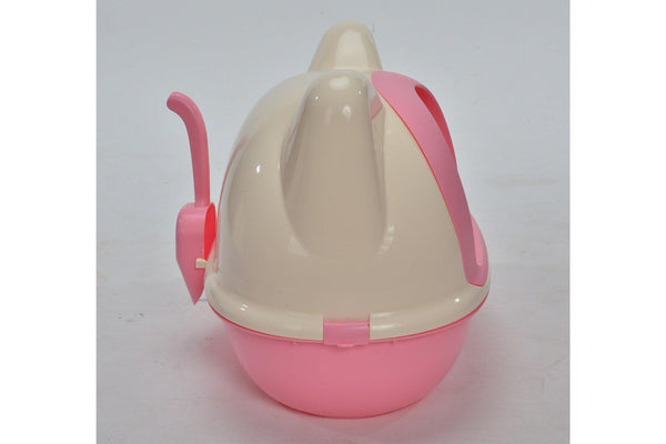 YES4PETS Medium Hooded Cat Toilet Litter Box Tray House With Scoop Pink