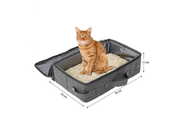 Zoomies Portable Cat Litter Box with Leak-Resistant Zipped Lid