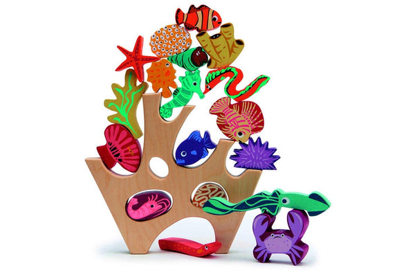 18pc Tender Leaf Toys 30cm Stacking Coral Reef Wooden Toy Set Kids Toddler 18m+