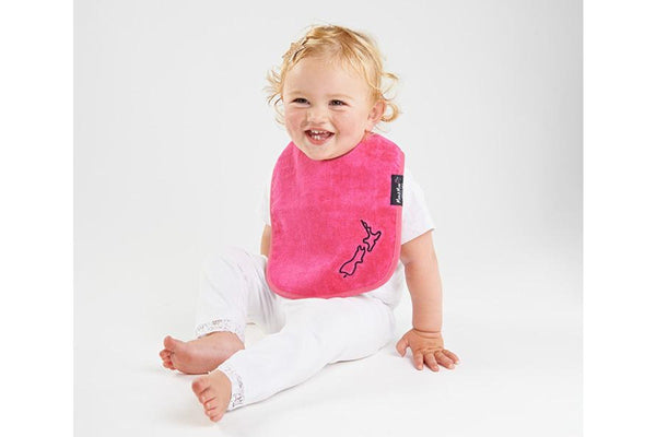 Mum 2 Mum: Kiwiana Wonder Bib - Cerise (Birth - 3 Years)