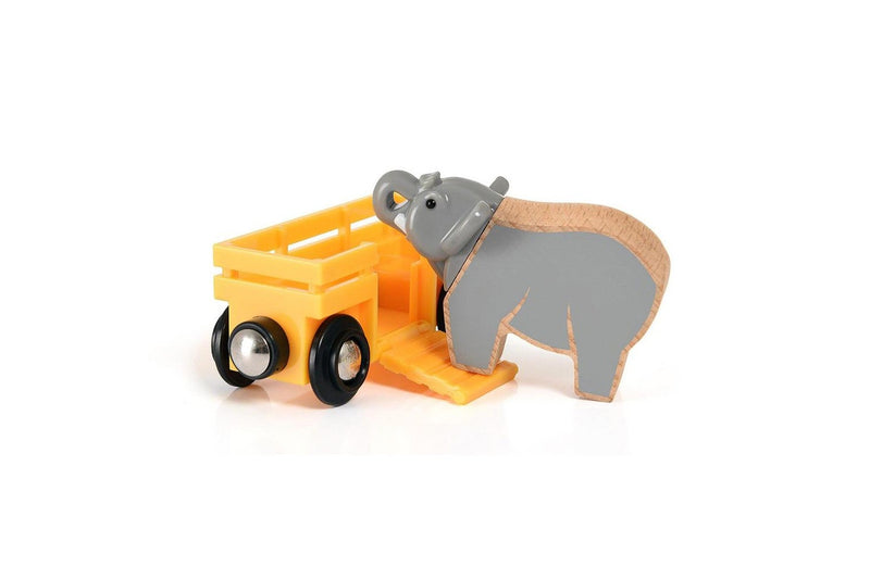 2pc Brio Elephant and Wagon Kids Childrens Interactive Pretend Play Toy 3y+