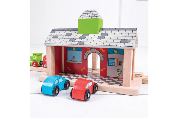 Bigjigs Rail 23cm Railway Station Kids Children Wooden Toy Train Accessory 3y+