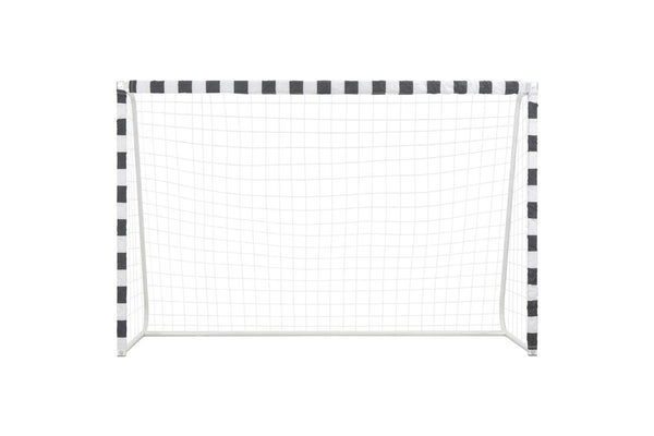 Soccer Goal 300x200x90 cm Metal Black and White vidaXL