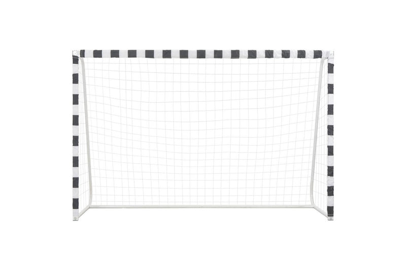 Soccer Goal 300x200x90 cm Metal Black and White vidaXL