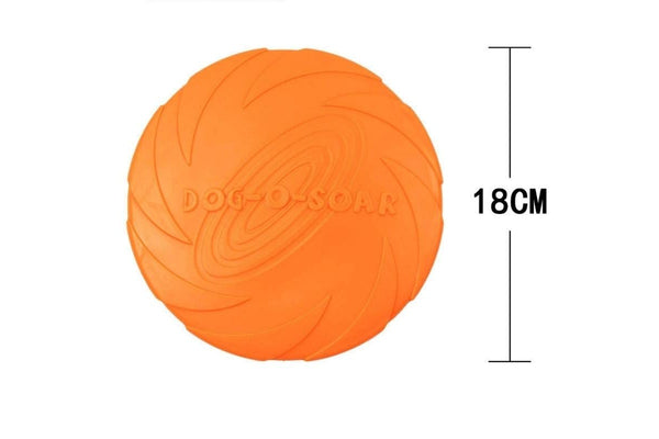 PETSWOL Soft Rubber Dog Frisbee - Orange (2 Pack)