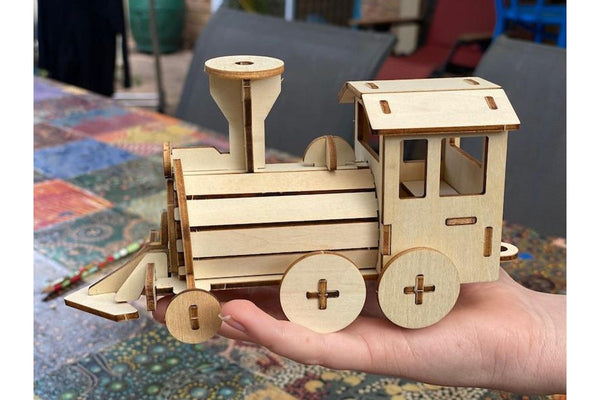 DIY Locomotive Train Kit: Build and Paint Your Own Wood Model Toy