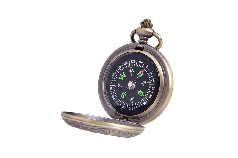 Vintage Bronze Compass Design Pocket Watch Retro Men's And Women's Statue Of Liberty Compasses