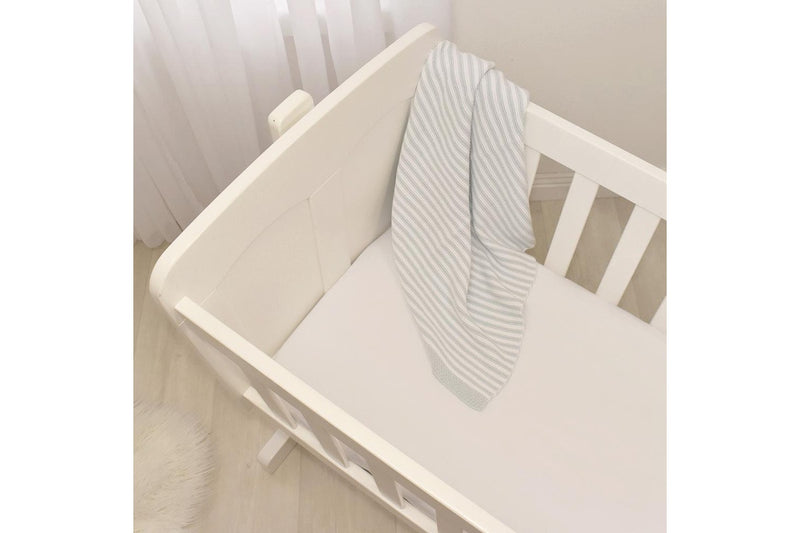 2PK Living Textiles Cotton Jersey Bassinet Fitted Sheet Nursery Bedding White