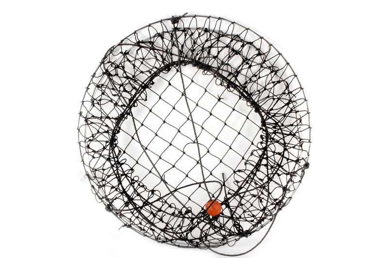 Fishteck XL 75cm Crab Net Basket w Mesh Base Fishing Container Storage Black