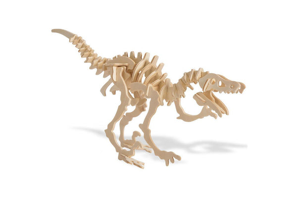 3x Heebie Jeebies Wood Velociraptor Kit Dino Kids Building Toy 32cm Small 6y+