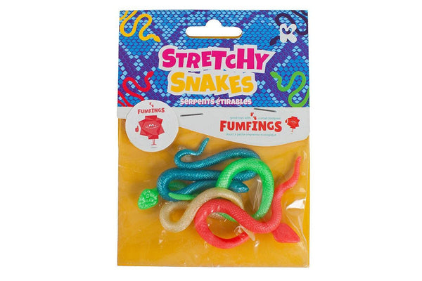 3x Fumfings Animal Mini Stretchy Snakes 15cm Fun Animal Figures Toys Kids 3y+