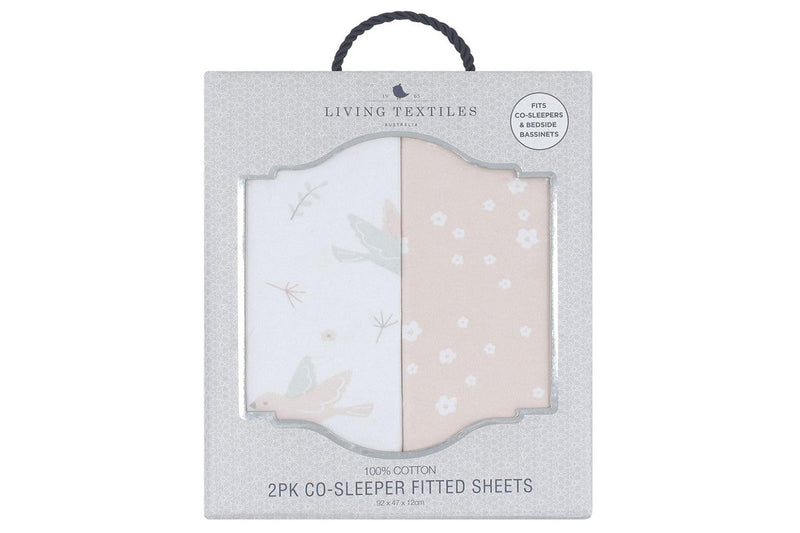 2pc Living Textiles Baby Newborn Jersey Co-Sleeper Cradle Fitted Sheet Ava Birds