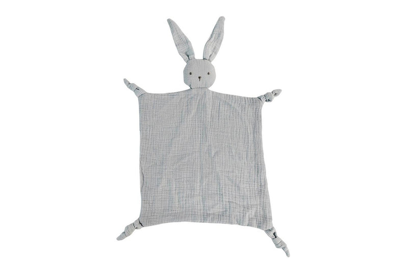 2x Urban Bubsy Bunny Cotton Muslin 30cm Comforter w Plush Baby Infant Toy Blue