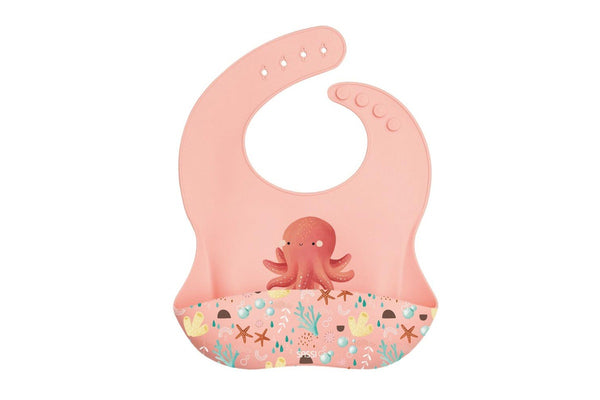 2x Sassi Silicone Bib Slurpy The Octopus Baby Childrens Tableware Cutlery 6m+