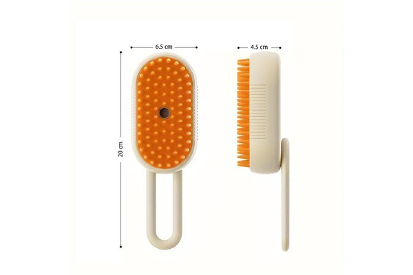 PETSWOL 3 in 1 Self Cleaning Pet Steam Brush - Beige