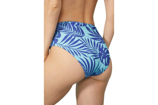 Mantaray Womens/Ladies Palm Leaf High Waist Bikini Bottoms (Blue) (8 UK)