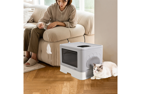 Stylish Box Enclosure With Portable Scoop Drawer Cat Litter