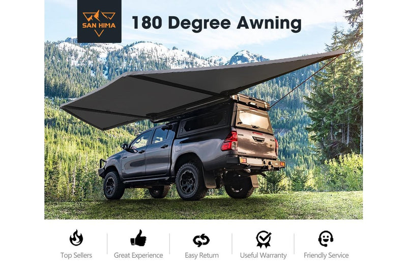 San Hima 180 Degree Free-Standing Awning 600D Double-Ripstop Oxford UPF50+ 4X4