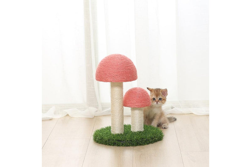 Cat Scratching Post & Climbing Frame - Mushrooms (Pink)