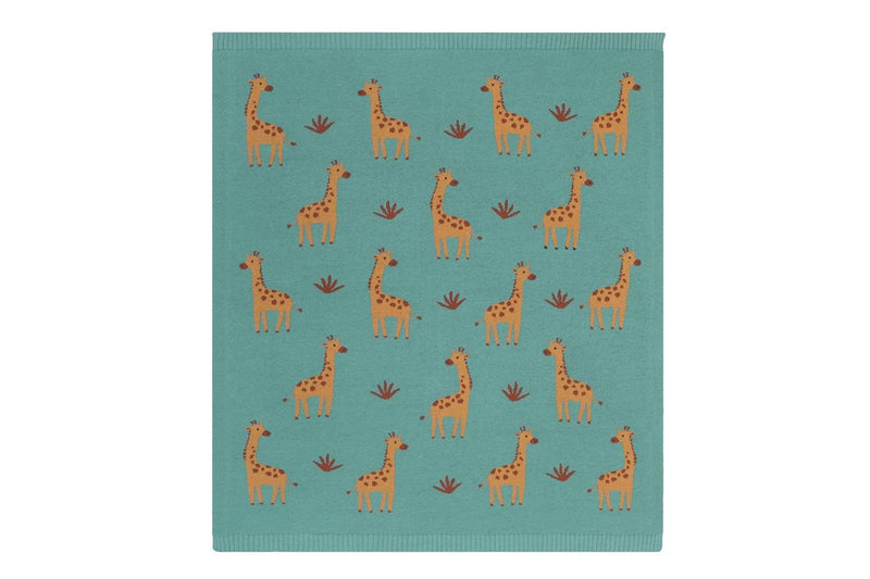 Living Textiles 85cm Whimsical Baby Blanket Infant Pram Comforter Giraffe Sage