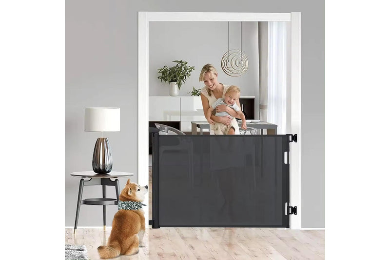 Retractable Mesh Baby Gate - 150cm (Black)