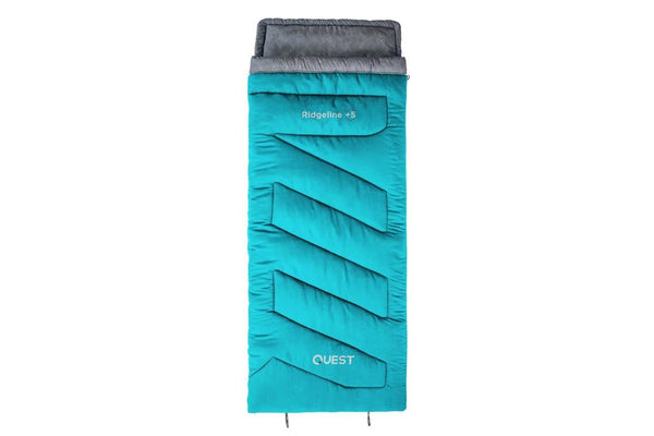 Quest Ridgeline 220cm 5C Sleeping Bag w Carry Bag Outdoor Camping Hiking Blue