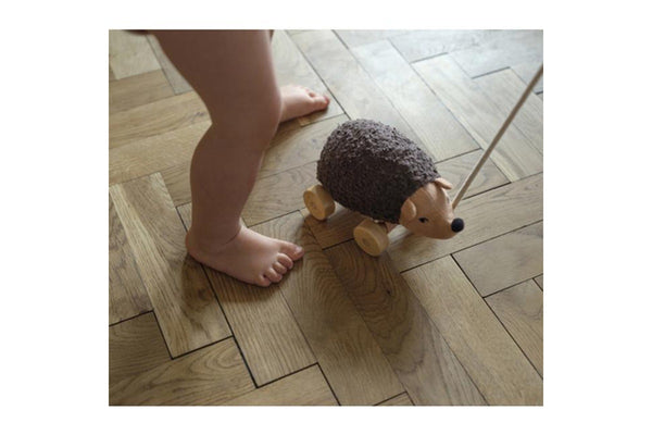 Fabelab 20cm Hannah Hedgehog Kids Children Wooden Pull-Along Activity Fun Toy 3+