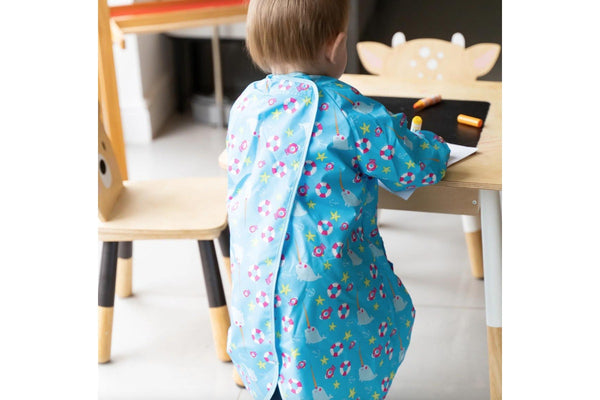 Tidy Tot: Long Sleeved Coverall Bib - Seaside