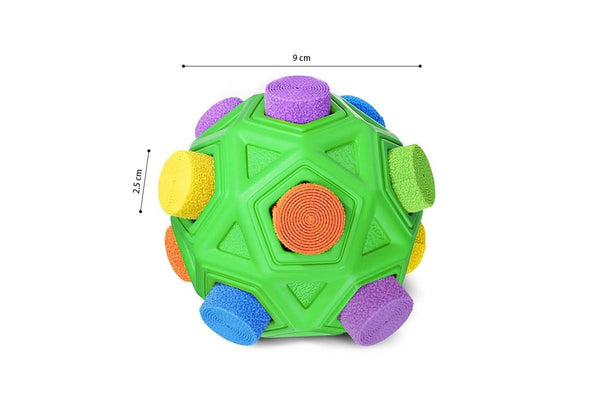 ZOOMIES Sniffer Ball with Fabric Puzzle Toy - Green