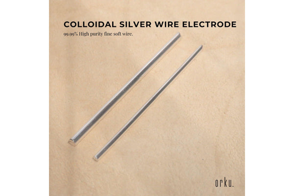 1x 8" Silver Rods 12 Gauge 99.99% High Purity Fine Soft Wire Colloidal Electrode