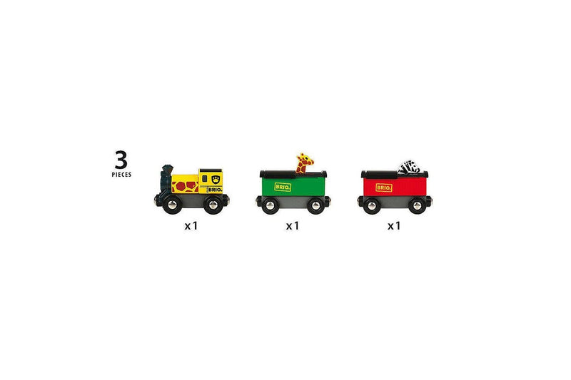 3pc Brio Safari Train Kids Childrens Pretend Play Interactive Toy Playset 3y+