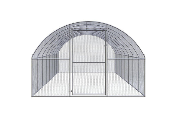 Outdoor Chicken Coop 3x8x2 m Galvanised Steel vidaXL