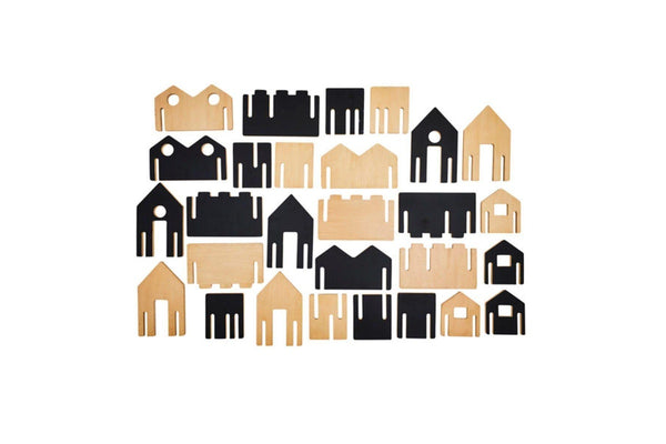 28pc Freckled Farm Happy Architect Create N Play Kids Wooden Build Toy Black 2+