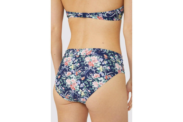 Debenhams Womens/Ladies Floral Fold Over Bikini Bottoms (Navy) (14 UK)