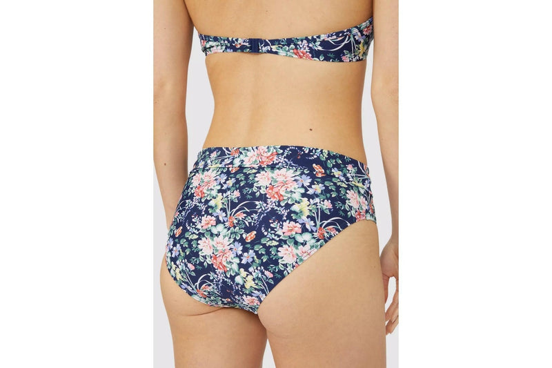 Debenhams Womens/Ladies Floral Fold Over Bikini Bottoms (Navy) (14 UK)