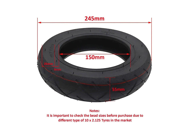 10 x 2.125 Inner Tube + Tyre For for Balancing Hoverboard Electric Scooter