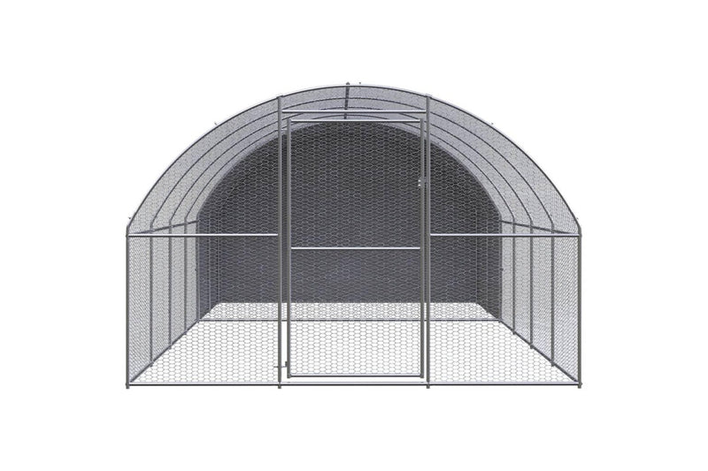 Outdoor Chicken Coop 3x4x2 m Galvanised Steel vidaXL