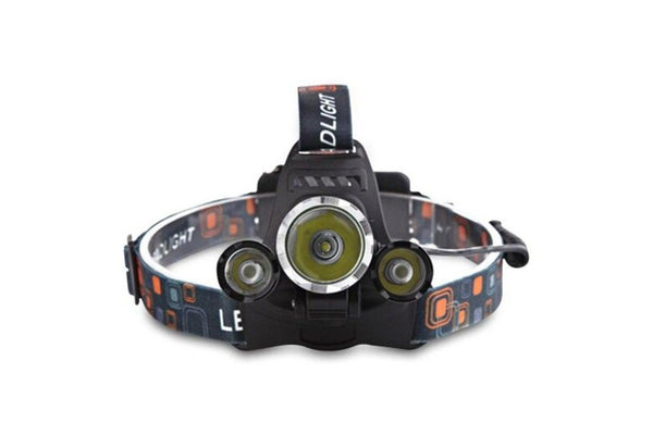 Aluminium Alloy 3 Led Head Lamp Highlight Adjustable Rechargeable 4 Mode Black 1T62xpe Head Torches