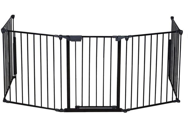 Pet Isolation Door Fireplace Fence - Black