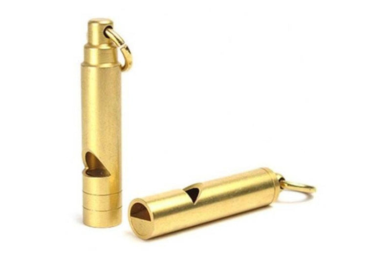 Brass High Frequency Survival Whistle Emergency Tool Gold Round Head Safety Whistles