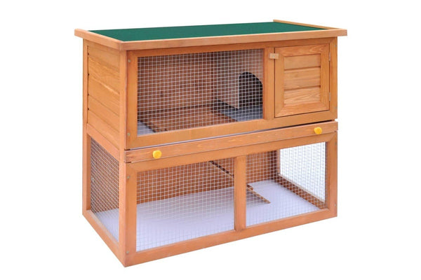 Outdoor Rabbit Hutch Small Animal House Pet Cage 1 Door Wood vidaXL