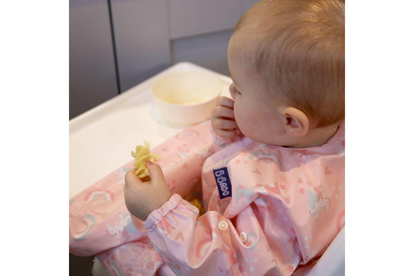 Bibado: Highchair Coverall Bib with Long Sleeves - Over the Rainbow