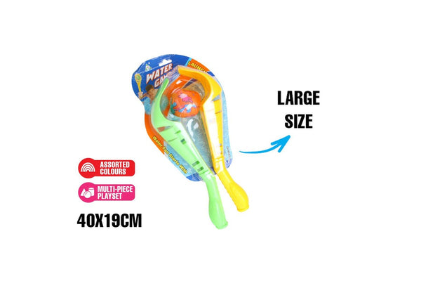 Airtime 40cm Launcher Water Game w Paddles & Ball Kids Children Outdoor Toy 6y+