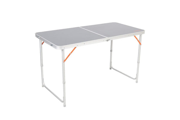 Wildtrak Portable Camp Bi Fold Outdoor Table 120cm Aluminium Frame w Handle WHT