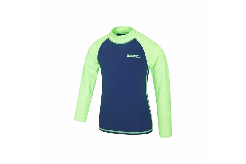 Mountain Warehouse Childrens/Kids Long-Sleeved Rash Top (Bright Green) (9-10 Years)