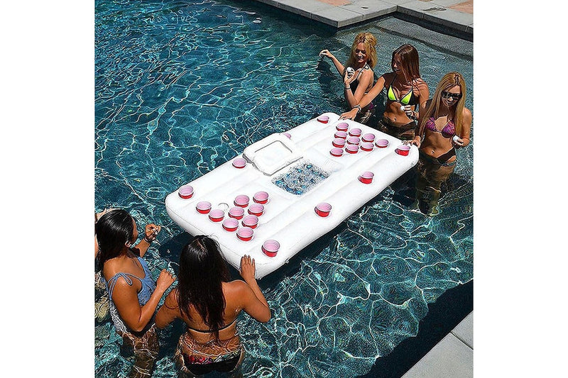 Big Pvc Inflatable Beer Pong Raft Floating Pool Party Game Table Lounge Toy Pool Toys & Games