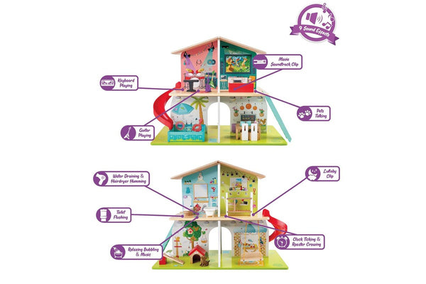 Hape Musical Rock & Slide Dollhouse w Sound Kids Children Interactive Toy 3y+